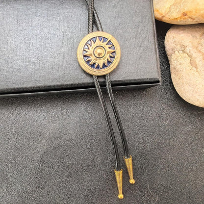 Sun Totem Bolo Tie: Western Cowboy Wedding Necktie