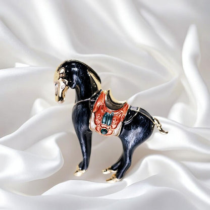 Original design intangible cultural heritage handmade enamel horse brooch