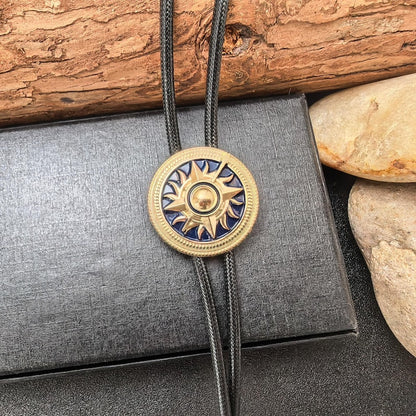 Sun Totem Bolo Tie: Western Cowboy Wedding Necktie