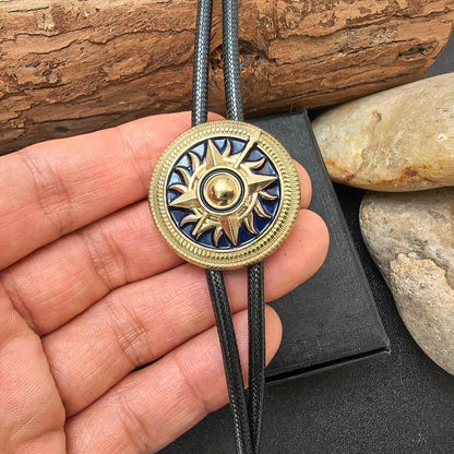 Sun Totem Bolo Tie: Western Cowboy Wedding Necktie