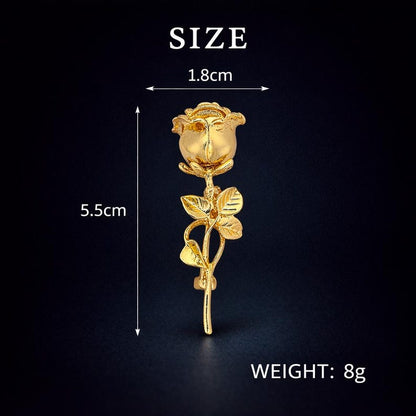 Rose Lapel Pin for Men – Zinc Alloy Flower Brooch for Suit Jacket, Gift for Him