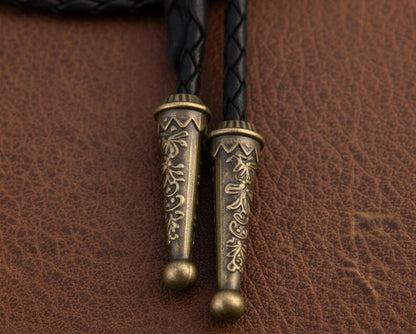 Pendentif Bolo Ovale Serpent pour Homme – Cravate en Cordon de Cuir Style Western, Motif Animal, Cadeau Mode Cowboy