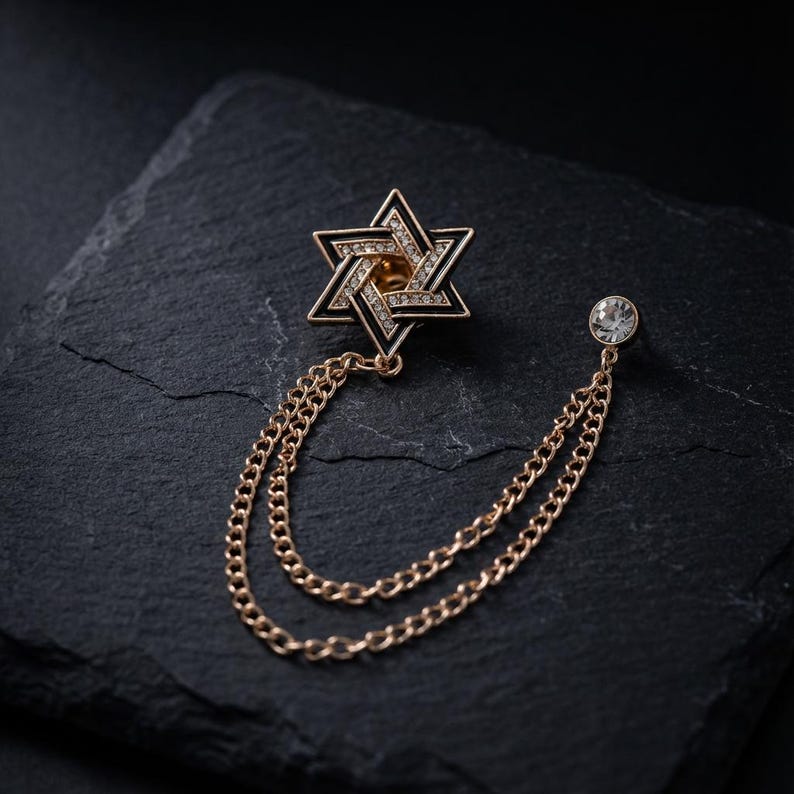 Gold bow brooch, gold bow lapel pin, tassel style, men's brooch, groom's gift, suit accessory, shirt button, men's accessory