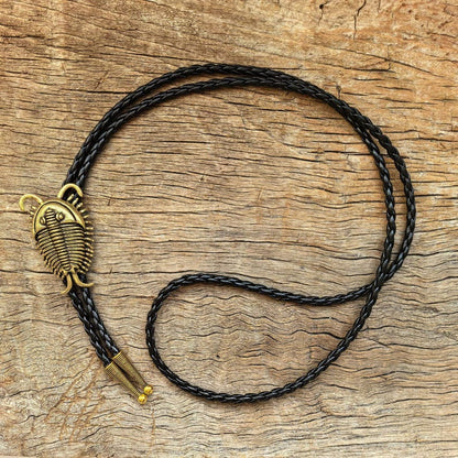 Trilobite Beetle Bolo Tie for Men Women - Brass Insect Bug Native Necktie Fashion Accessories