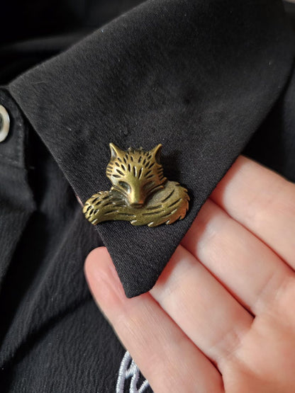 Collar Pin Double Chain. Collar Chain. Collar Pin. Fox Collar Pins. Collar Clips. Collar Pendant. Lapel pins. Nature. Animals. Vintage style