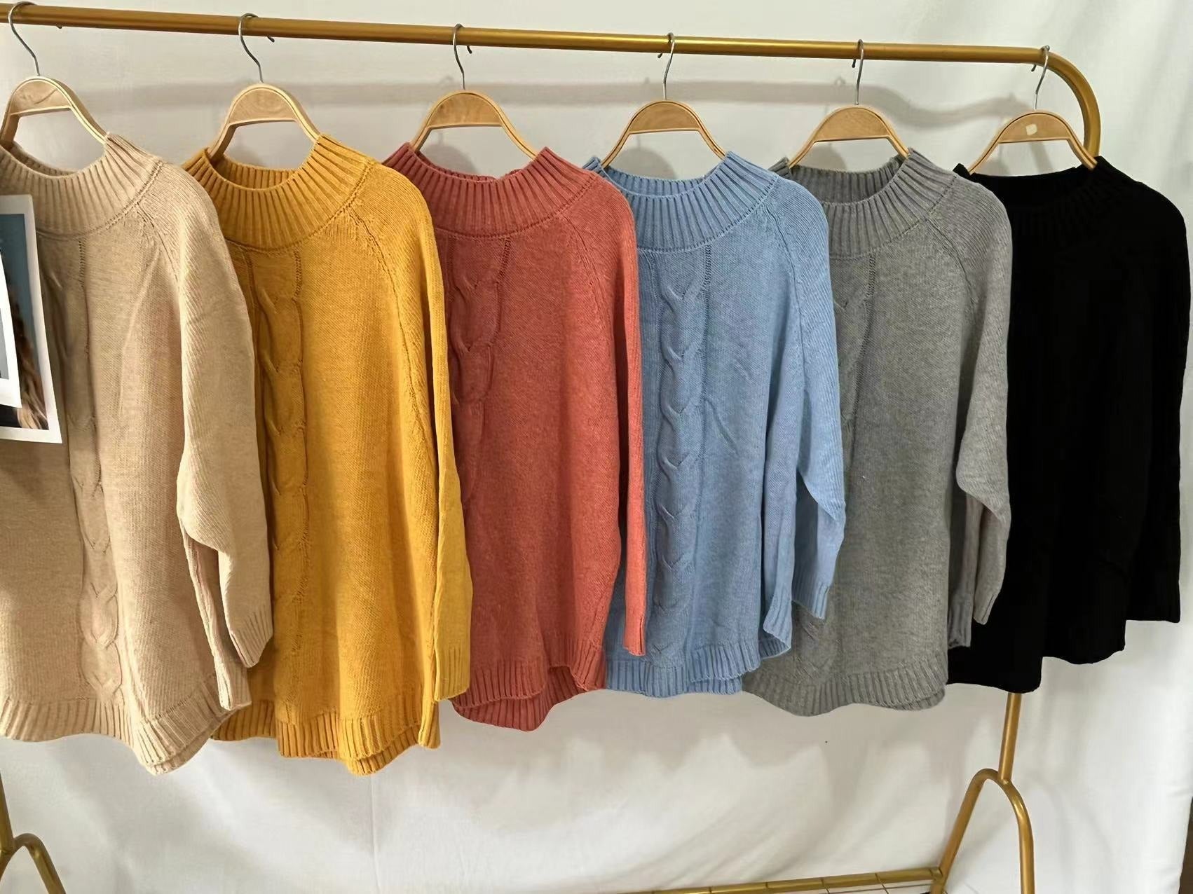 Elegant Cable Knit Mock Neck Poncho Sweater - Batwing Sleeve Slouchy Loose Pullover Plus Size