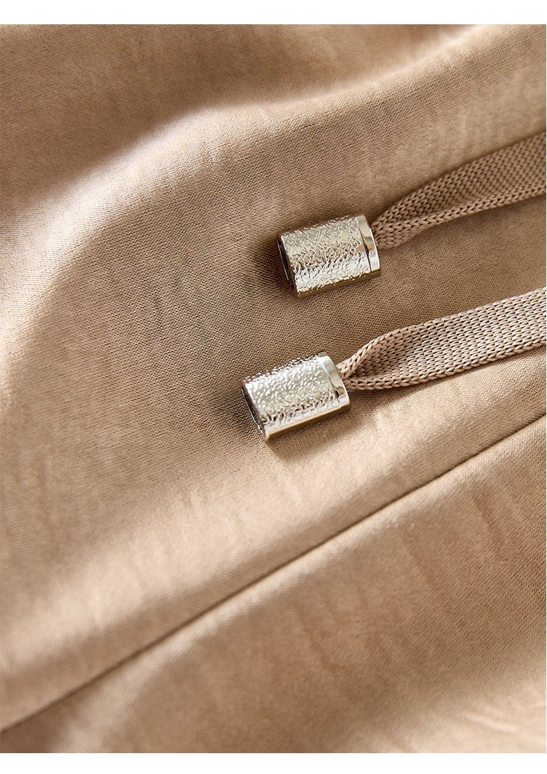 Luxury Silk-Satin Wide-Leg Pants - High-Waisted Loose Summer Lounge Trousers with Drawstring