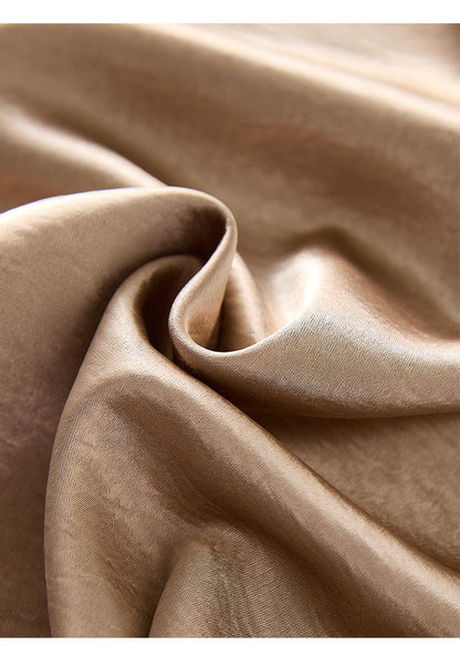 Luxury Silk-Satin Wide-Leg Pants - High-Waisted Loose Summer Lounge Trousers with Drawstring