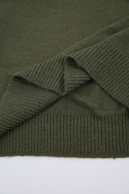 Women’s Mock Neck Long Sleeve Solid Knit Sweater Pullover with Ribbed Trim