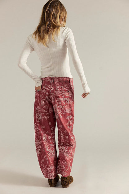 Vintage Washed Cropped Barrel Jeans for Women - Slouchy Mid-Rise Balloon Trousers