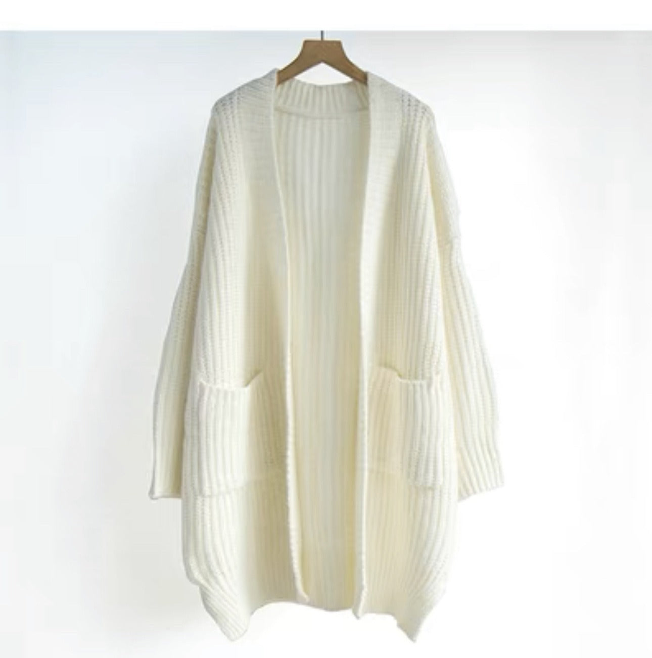Chunky Knit Long Cardigan Sweater - Slouchy Open Front Duster Jacket with Pockets Plus Size