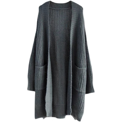 Chunky Knit Long Cardigan Sweater - Slouchy Open Front Duster Jacket with Pockets Plus Size