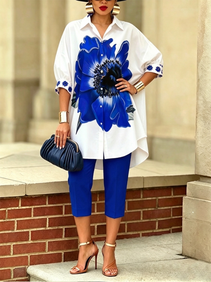 Artistic Stylish Scarlet Bloom Shirt