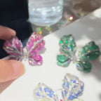 Copper zircon butterfly brooch, luxurious coat brooch 3 colors vintage jewelry