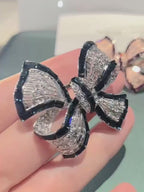 Luxurious vintage butterfly brooch full zircon shining bowknot brooches women gift