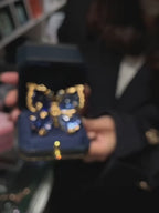 Vintage Crystal Butterfly Brooch