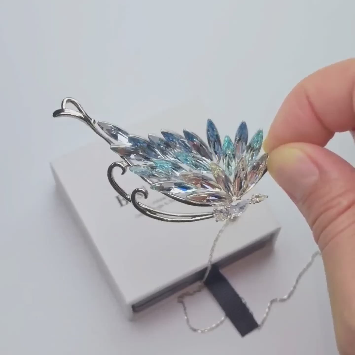 Blue Crystal Butterfly Brooch: Austrian Crystal Statement Piece