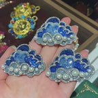 Dreamy enamel blue cloud brooch, drops oil women pearl brooches or pendant